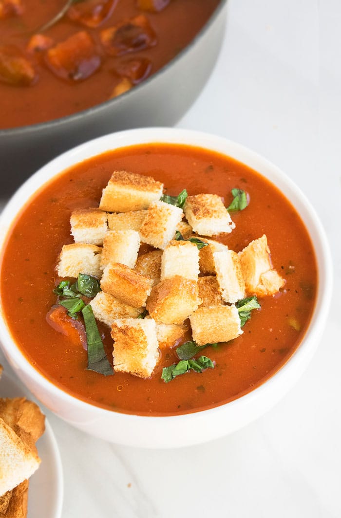 Homemade Tomato Basil Soup Recipe From Scratch