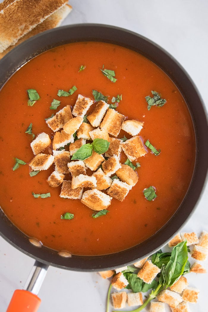 Creamy Tomato Basil Soup Recipe (30 Minute Meal)