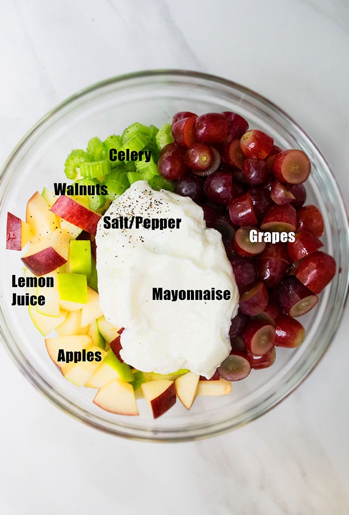 Waldorf Salad Ingredients (One Pot/ One Bowl)