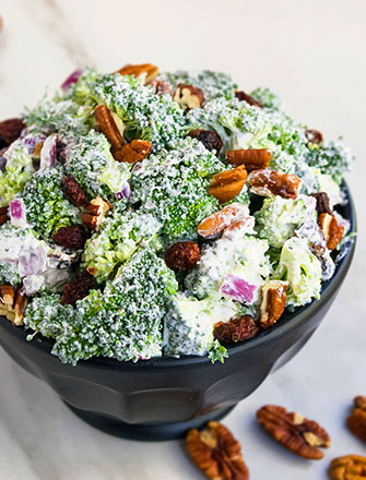 Easy Broccoli Salad Recipe with Cranberries and Pecans