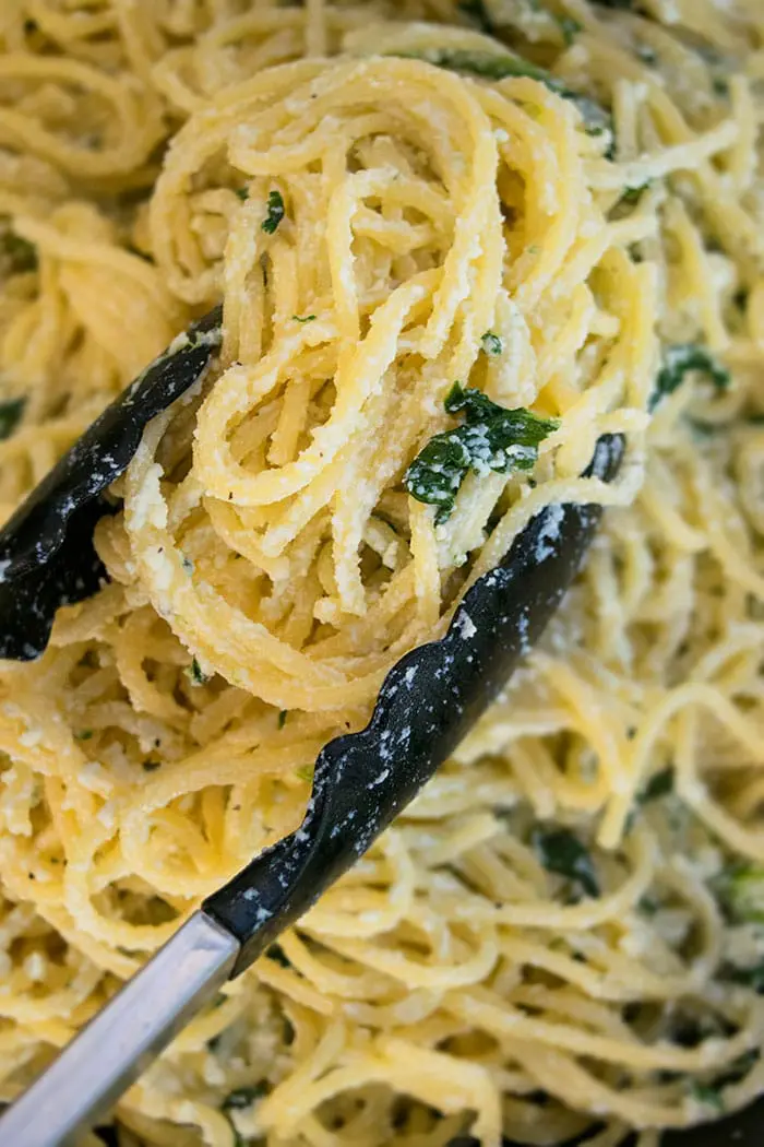 Creamy Spinach Pasta Recipe with Ricotta Cheese