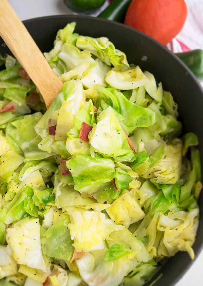 One Pot Fried Cabbage with Bacon Recipe