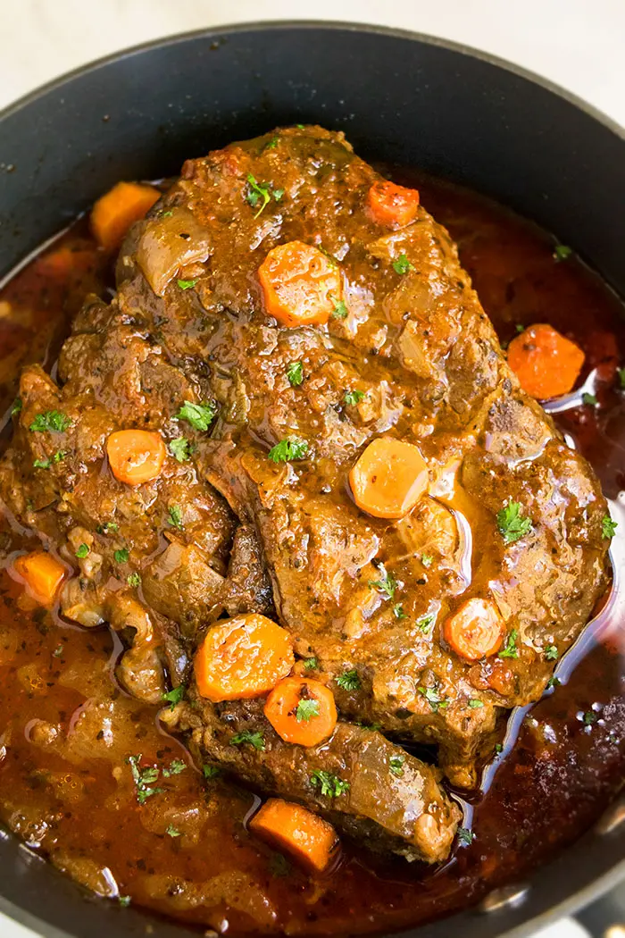 Easy One Pot Italian Pot Roast- Closeup Shot.