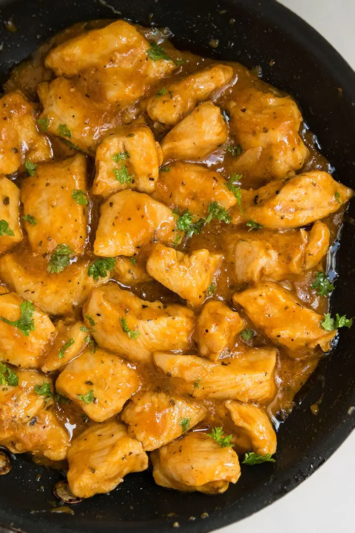 Easy One Pot Apricot Chicken- Overhead Shot.