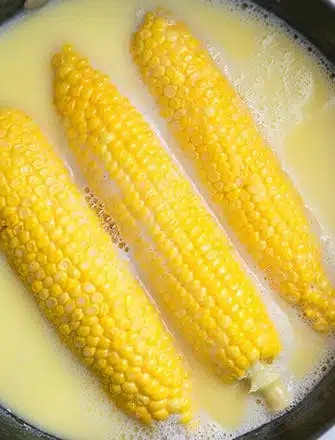 One Pot Boiled Corn on The Cob Recipe With Milk and Butter