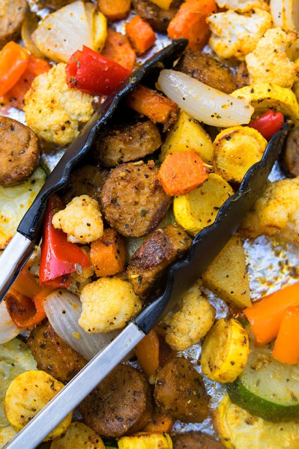 Oven Roasted Sausage and Vegetables (One Pan) One Pot Recipes