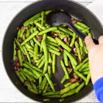 All ingredients being mixed together in nonstick pot. 
