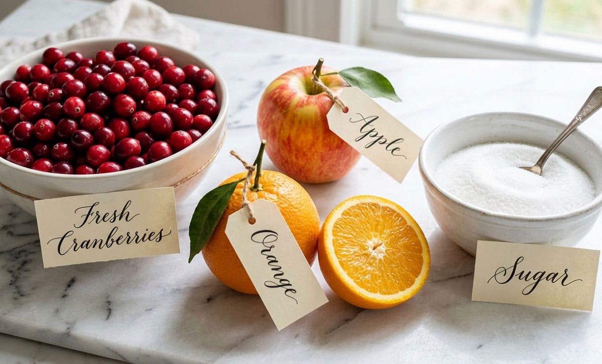 Ingredients for recipe on white marble background. 