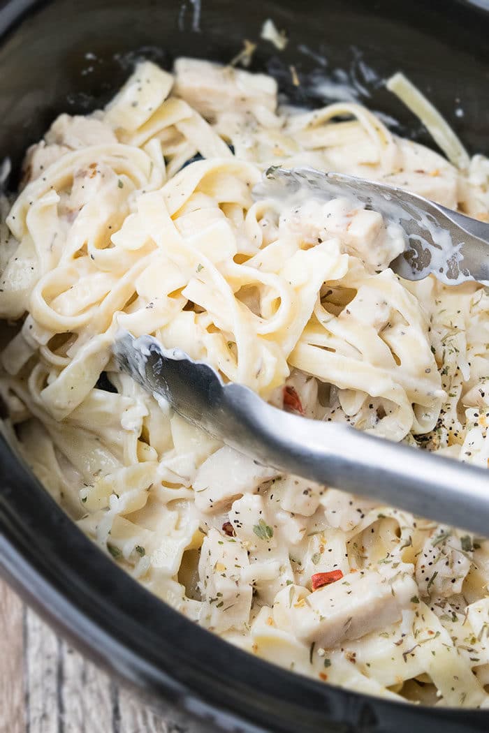 Crockpot Chicken Alfredo Recipe - The Cookie Rookie®