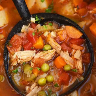 Spoonful of One Pot Easy Chicken Vegetable Soup.