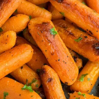 Easy Oven Roasted Carrots on Baking Tray.