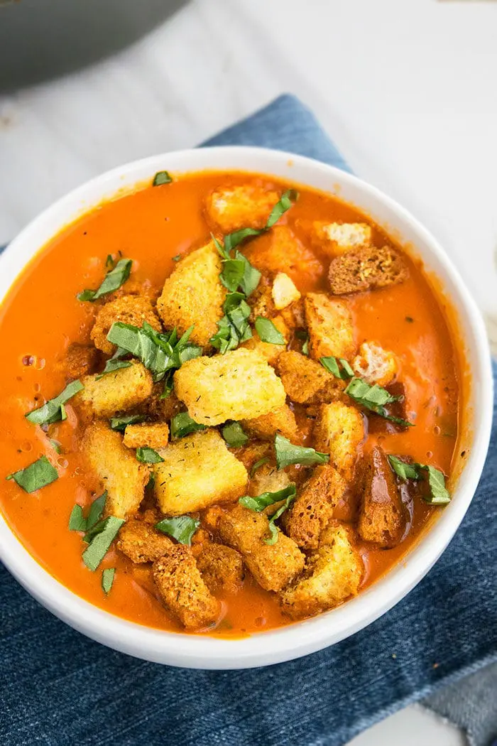 Creamy Roasted Red Pepper Soup Recipe (One Pot Meal)