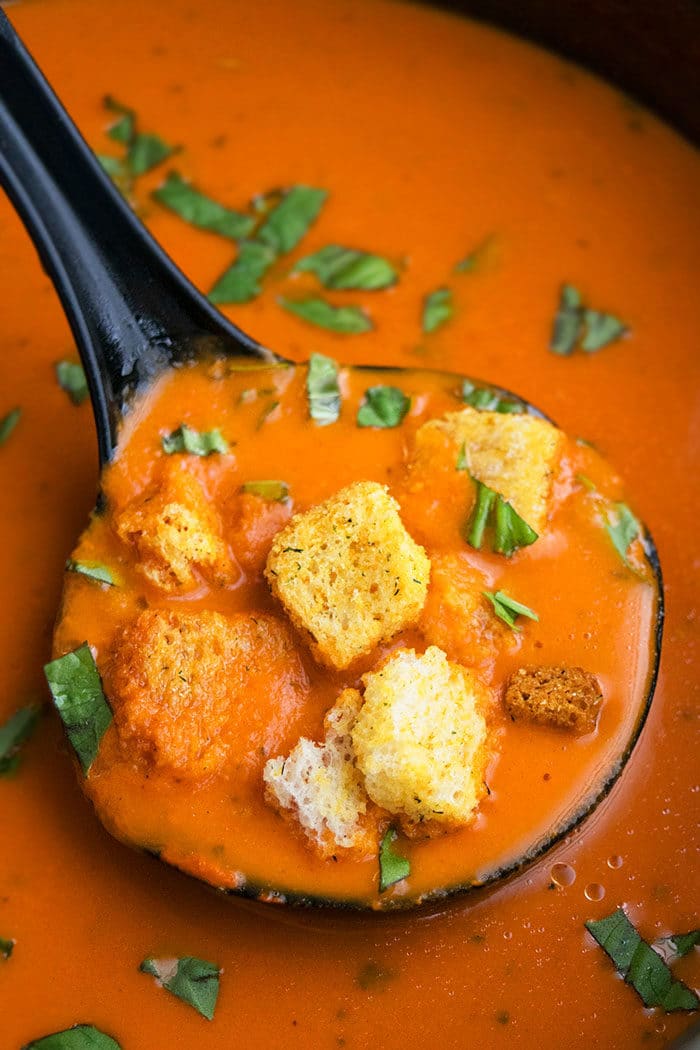 Easy Roasted Red Pepper and Tomato Soup Recipe