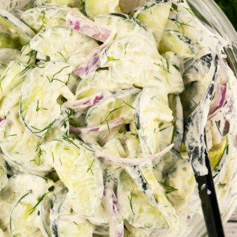 Easy Creamy Cucumber Salad Recipe