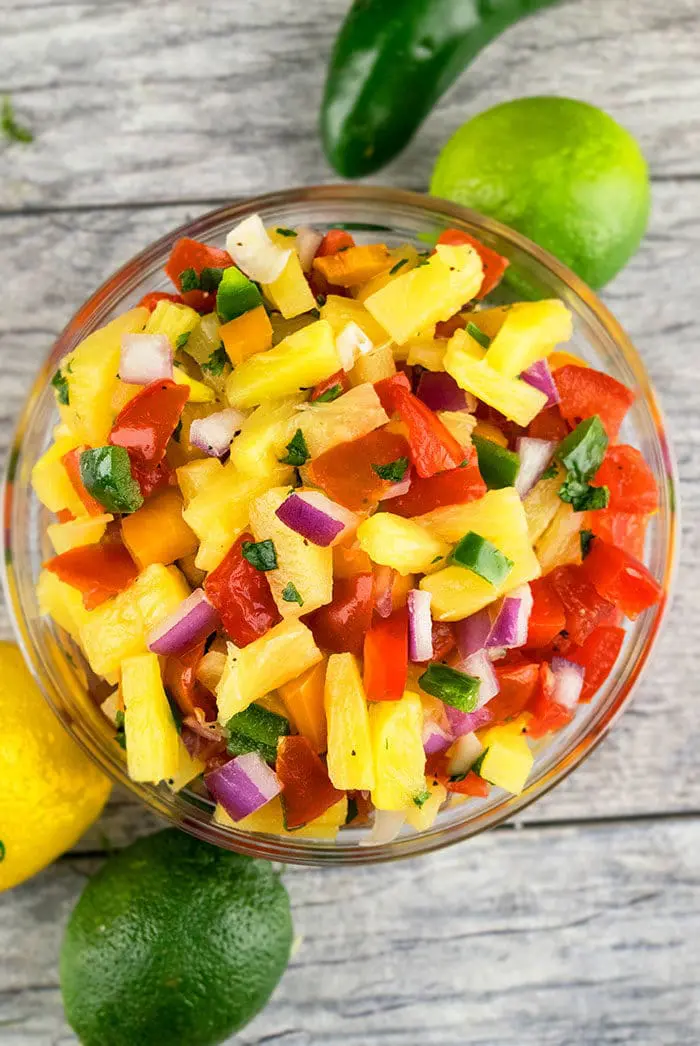 Homemade Pineapple Salsa For Chicken, Salmon, Pork