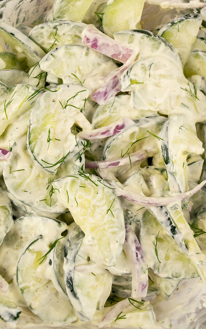 Easy Creamy Cucumber Dill Salad