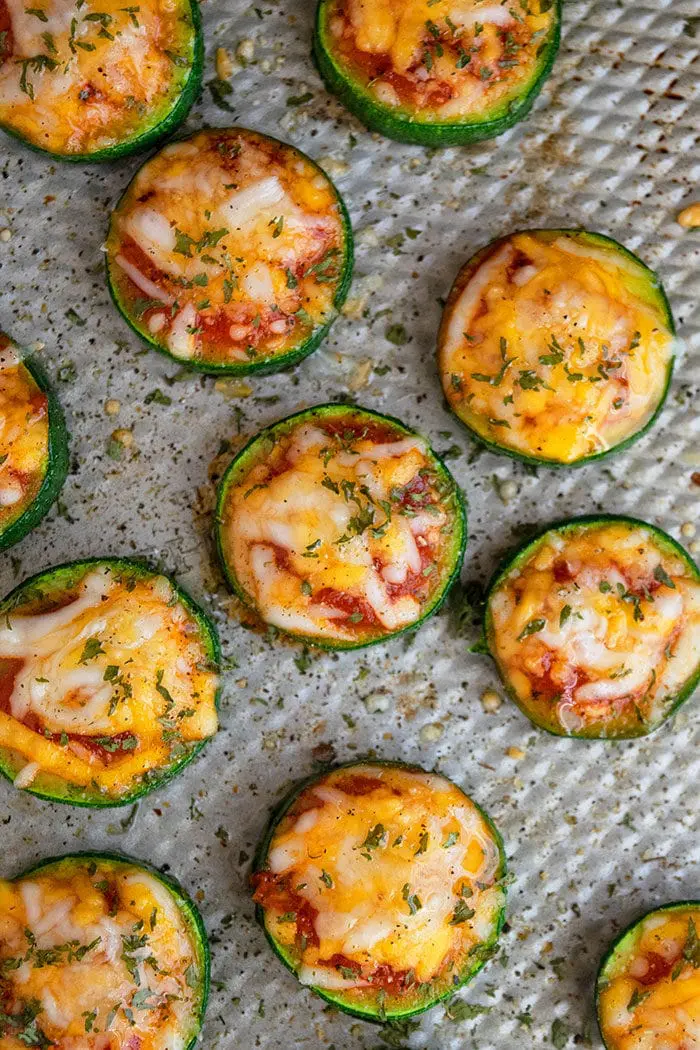 Mini Zucchini Pizza with Cheese and Pizza Sauce