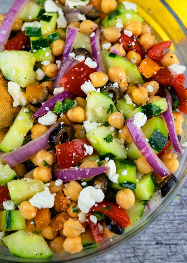 Mediterranean Chickpea Salad (One Bowl) | One Pot Recipes