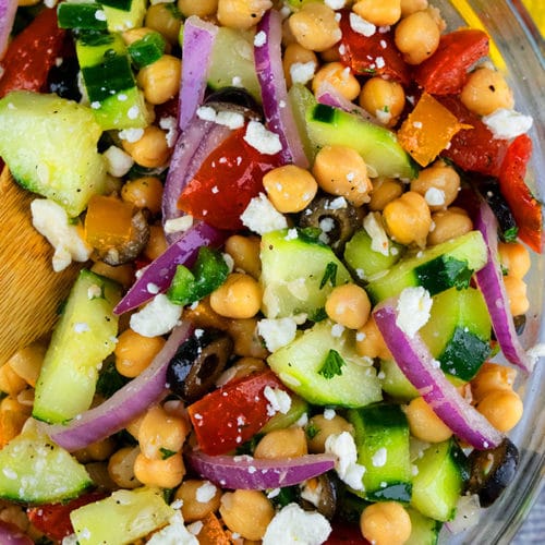 Mediterranean Chickpea Salad (One Bowl) | One Pot Recipes