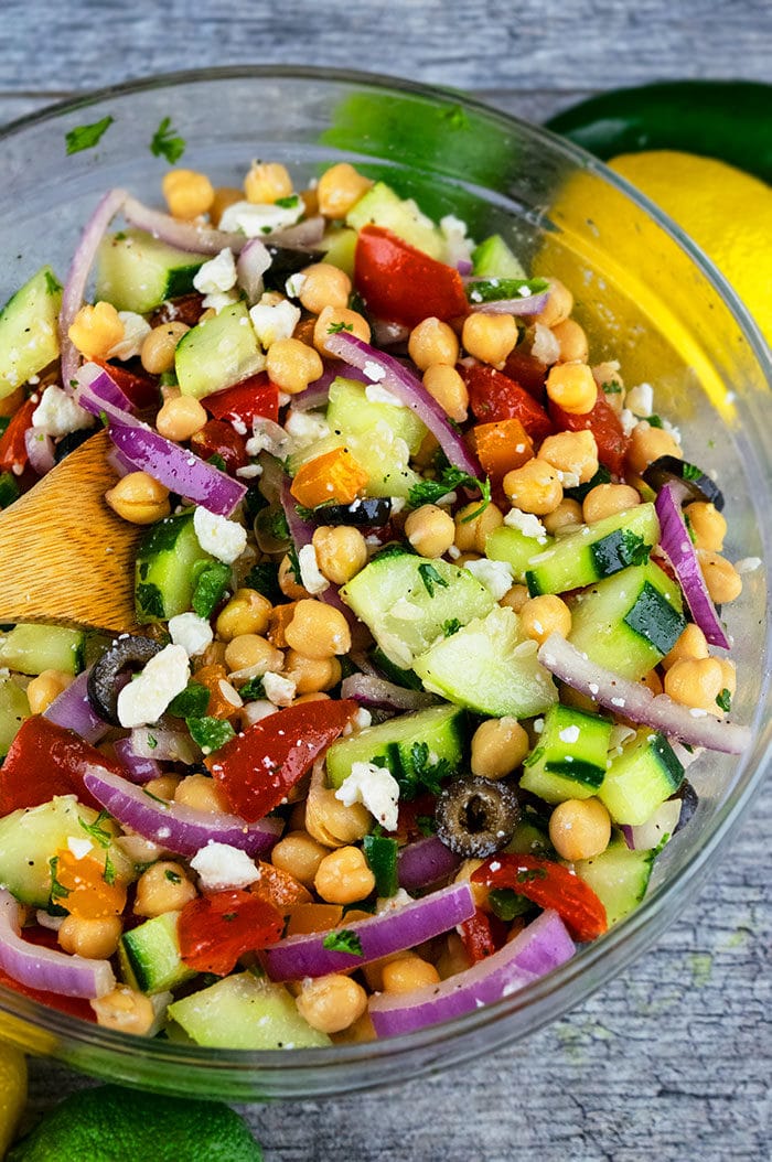 Mediterranean Chickpea Salad (One Bowl) | One Pot Recipes