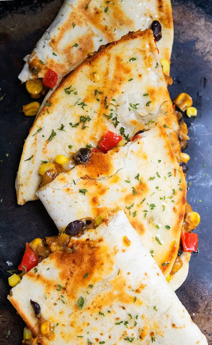 Veggie Quesadilla with Beans and Cheese