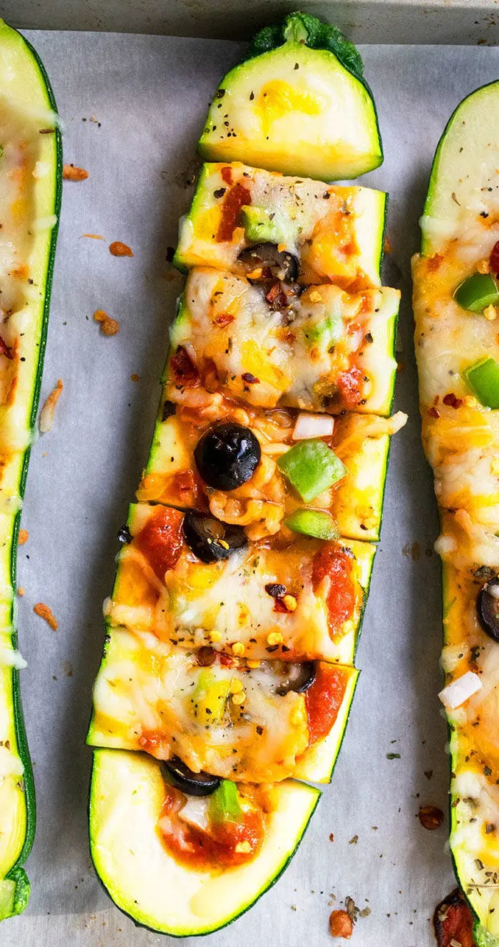 Pizza Stuffed Zucchini Boats