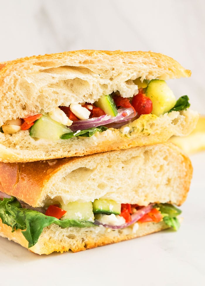 Mediterranean Veggie Sandwich (One Pan) One Pot Recipes