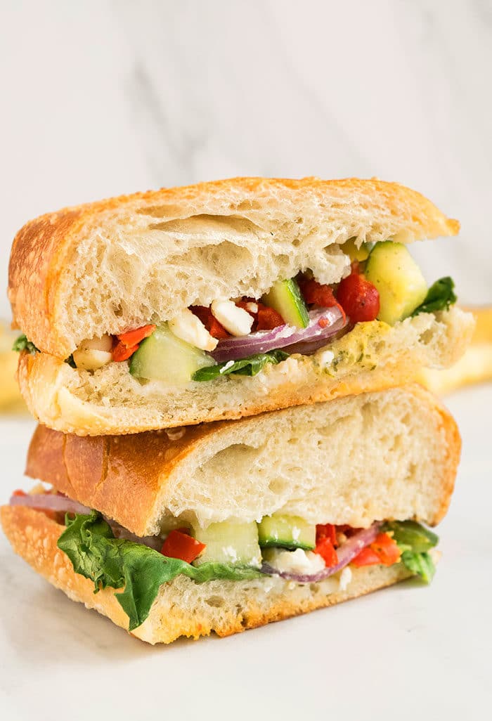 Easy Mediterranean Vegetable Sandwich