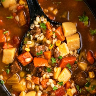 Slow Cooker Beef Barley Soup Recipe