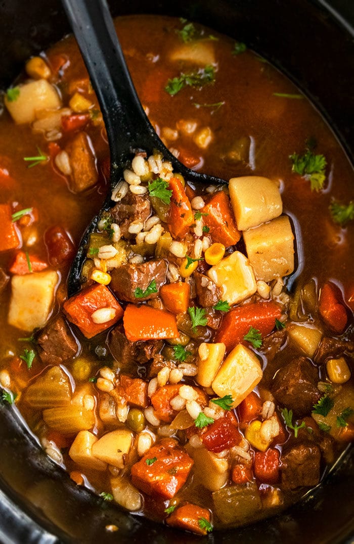 Beef barley soup on sale crock pot