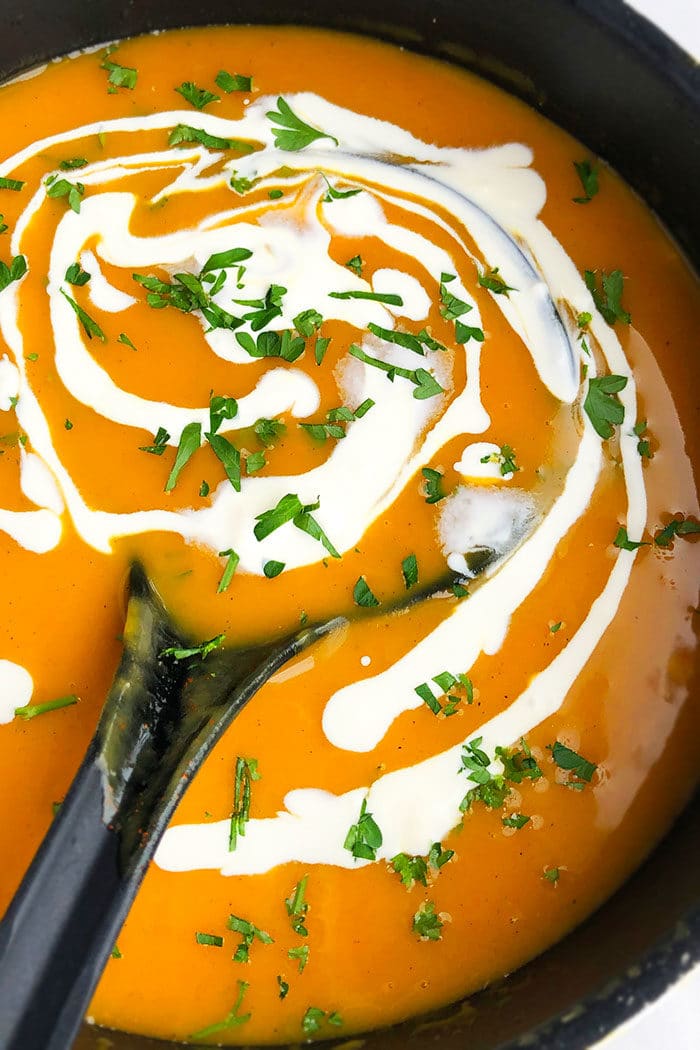 One Pot Carrot Ginger Coconut Soup