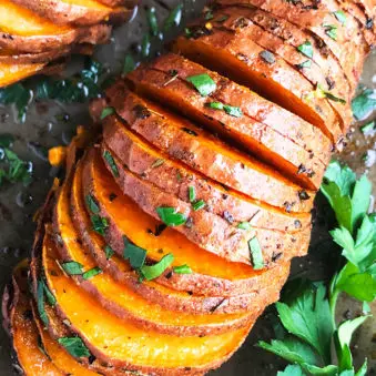 Easy Hasselback Sweet Potatoes Recipe