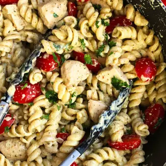 Easy Creamy Chicken Pesto Pasta Recipe