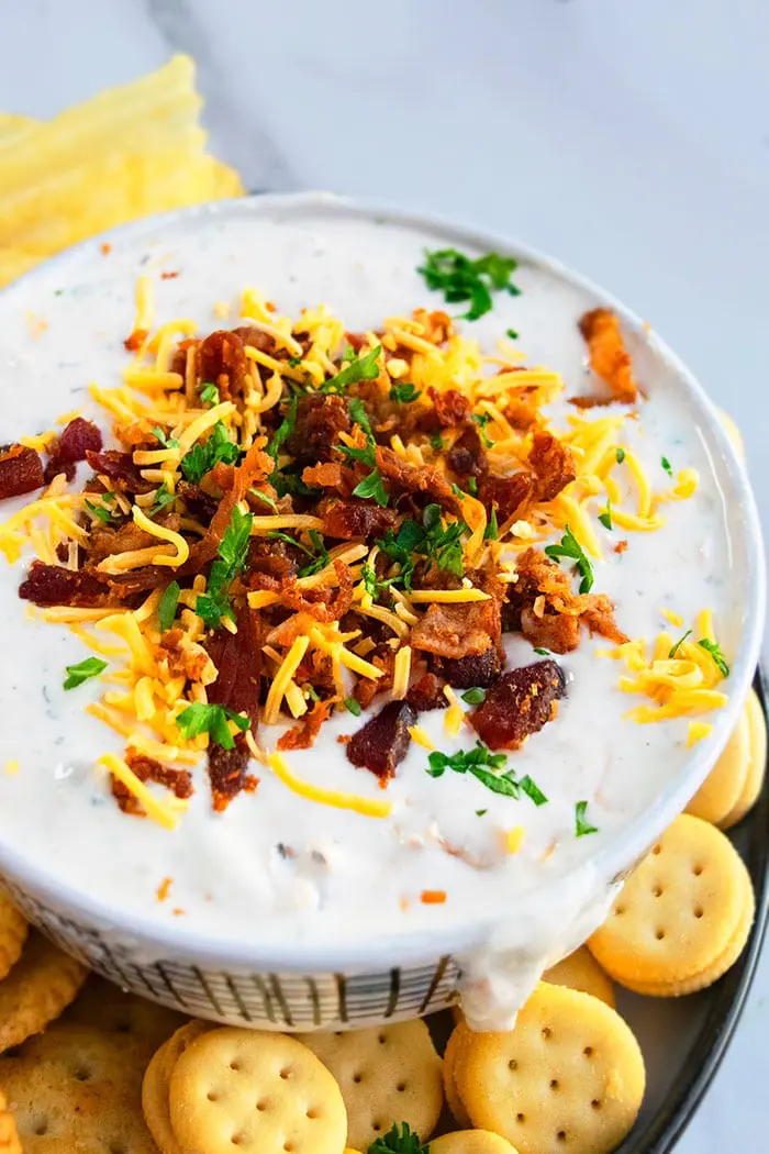 Creamy Bacon Ranch Dip in Bowl