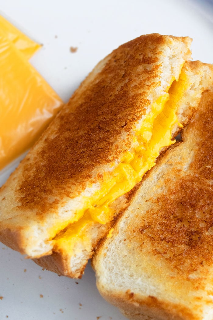 Classic Grilled Sandwich with American Cheese and Cheddar Cheese