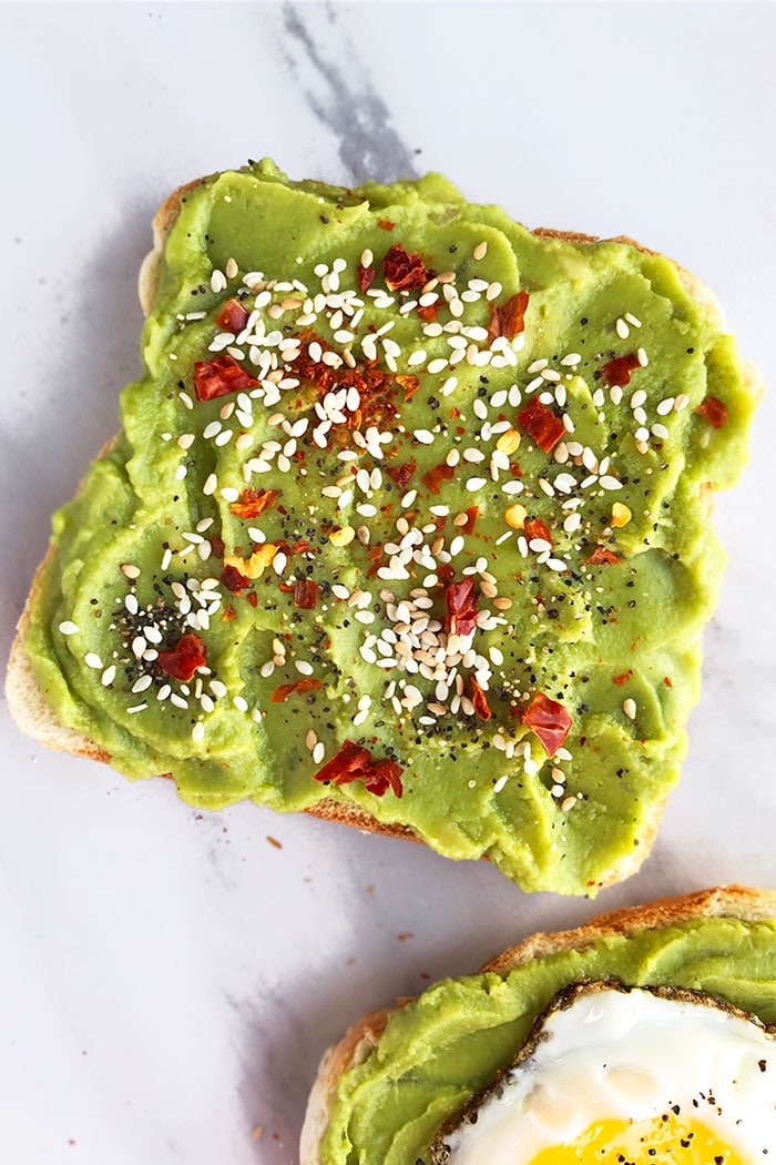 Best Avocado Toast with Sesame Seeds and Red Chili Flakes