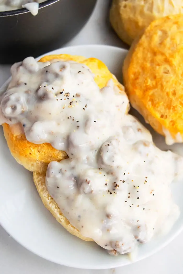 Homemade Sausage Gravy and Biscuits 