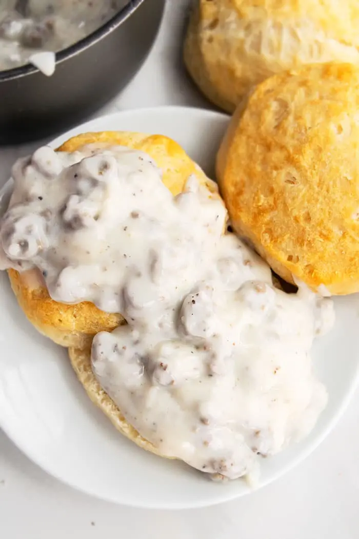 Homemade Sausage Gravy and Biscuits