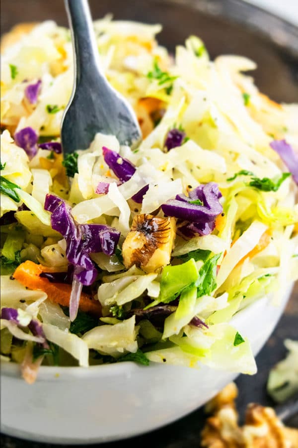 Oil And Vinegar Coleslaw One Bowl One Pot Recipes   Healthy Oil And Vinegar Coleslaw 600x900 