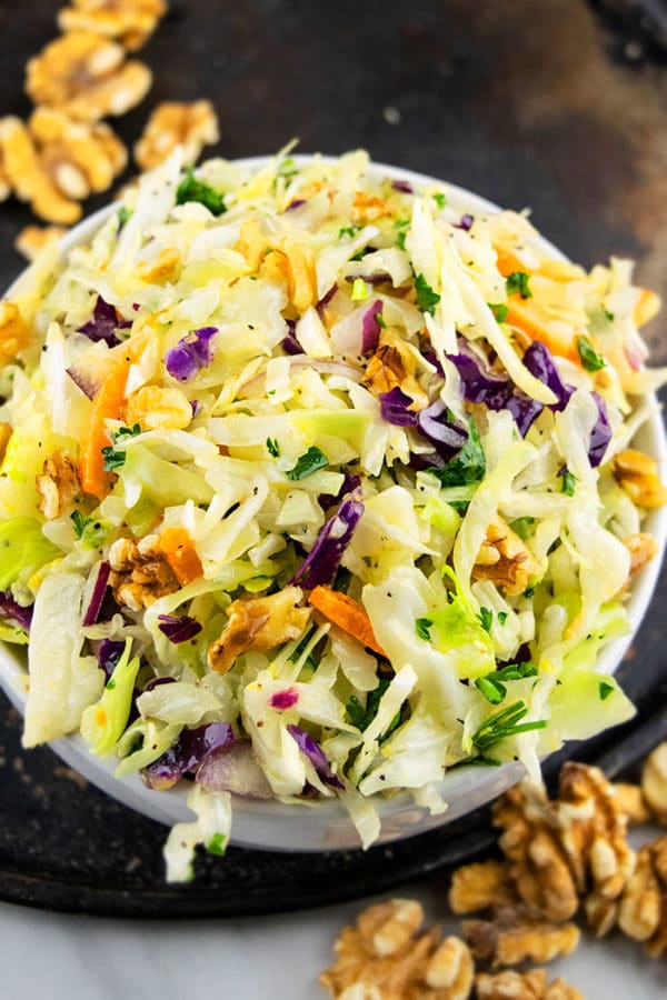 Oil and Vinegar Coleslaw (One Bowl) One Pot Recipes