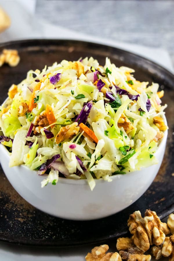 Oil And Vinegar Coleslaw One Bowl One Pot Recipes   Vinegar Coleslaw Recipe 600x900 