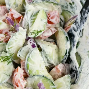 Creamy Cucumber Tomato Onion Salad Recipe