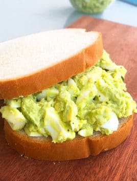 Homemade Avocado Egg Salad in Sandwich