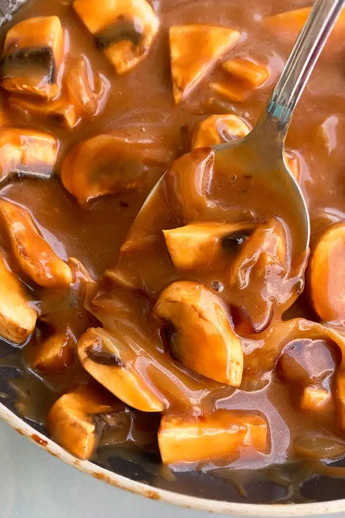 Spoonful of Easy Mushroom Gravy