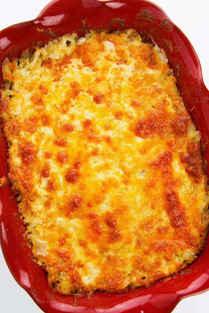 Overhead Shot of Easy Homemade Hashbrown Casserole