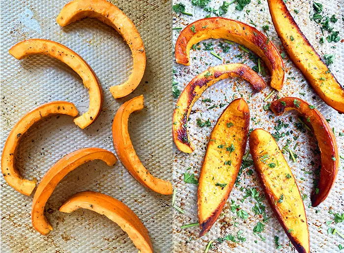 Process Shot Collage For How to Make Roasted Pumpkin