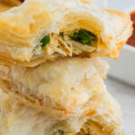 Stack of Chicken Puff Pastry on White Table