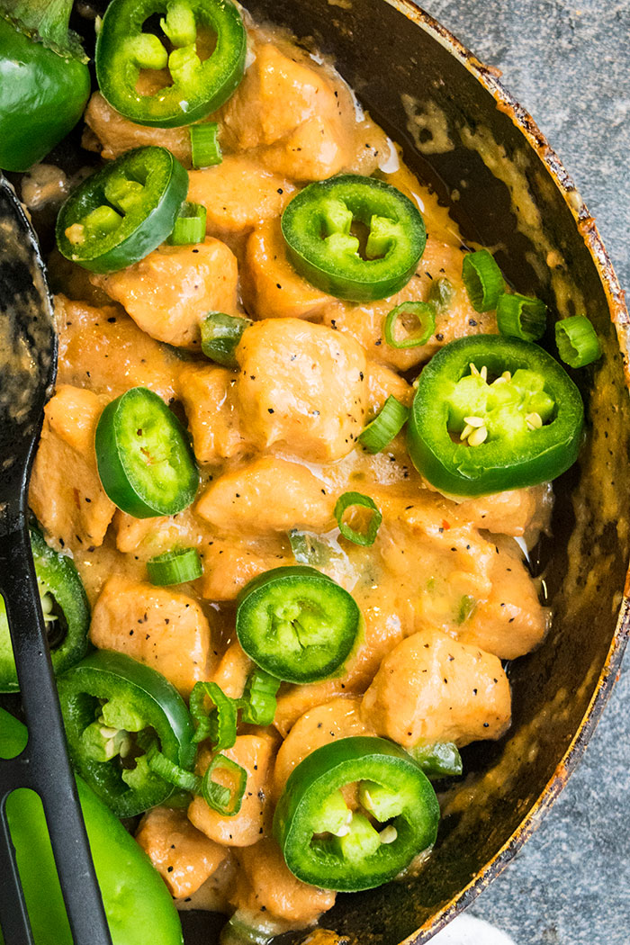 Homemade Asian Chicken in Black Nonstick Pot