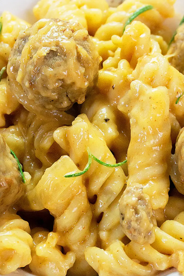 Closeup Shot of Creamy Pasta