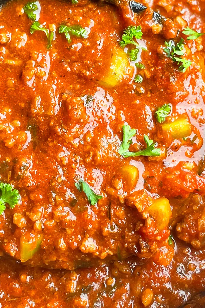 Closeup Shot of Pasta Meat Sauce